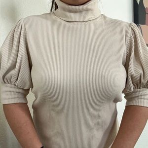 Cream color turtle neck